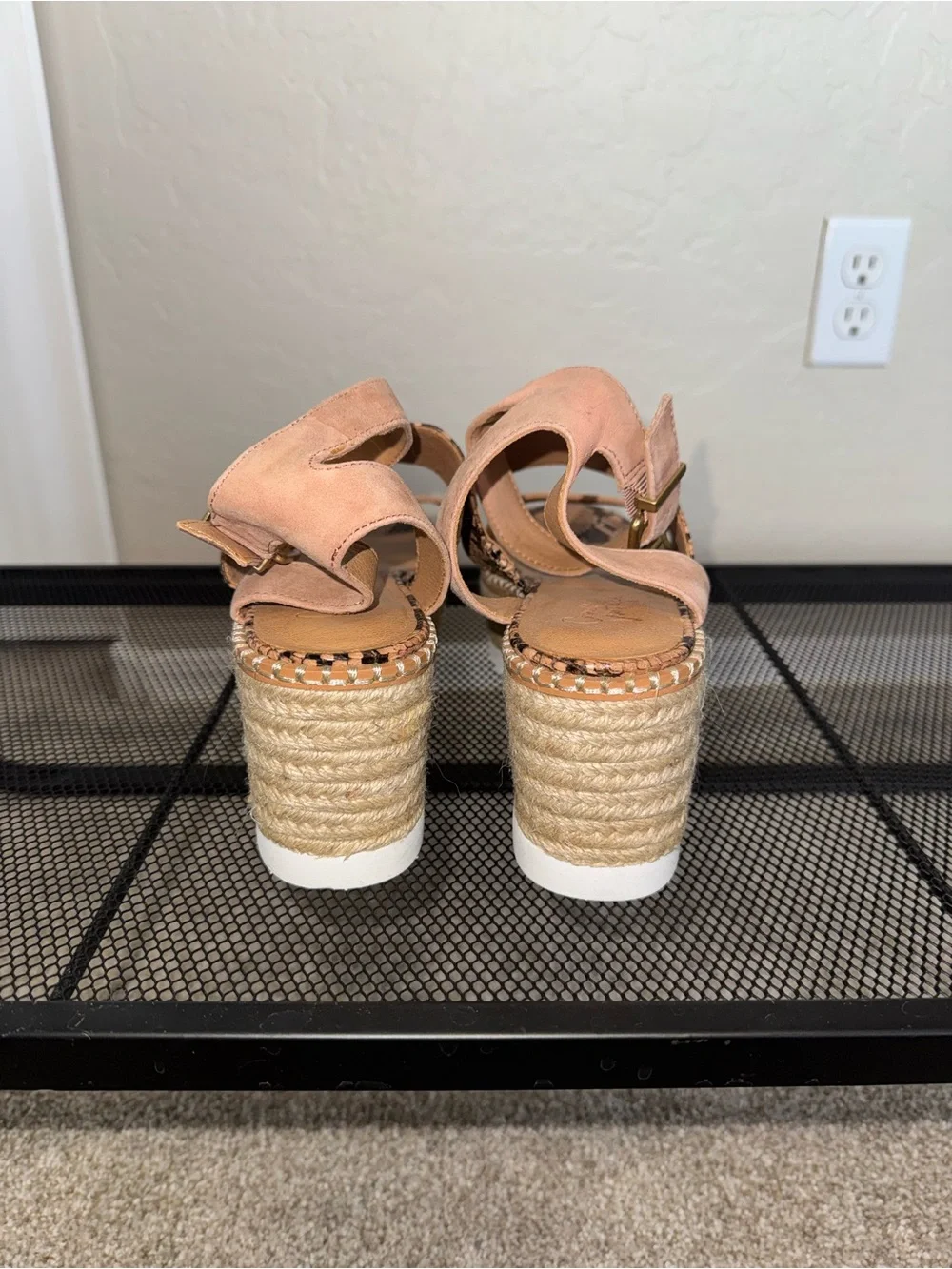 Crown Vintage Pink Snake-Print Platform Wedge Sandals - Never Worn